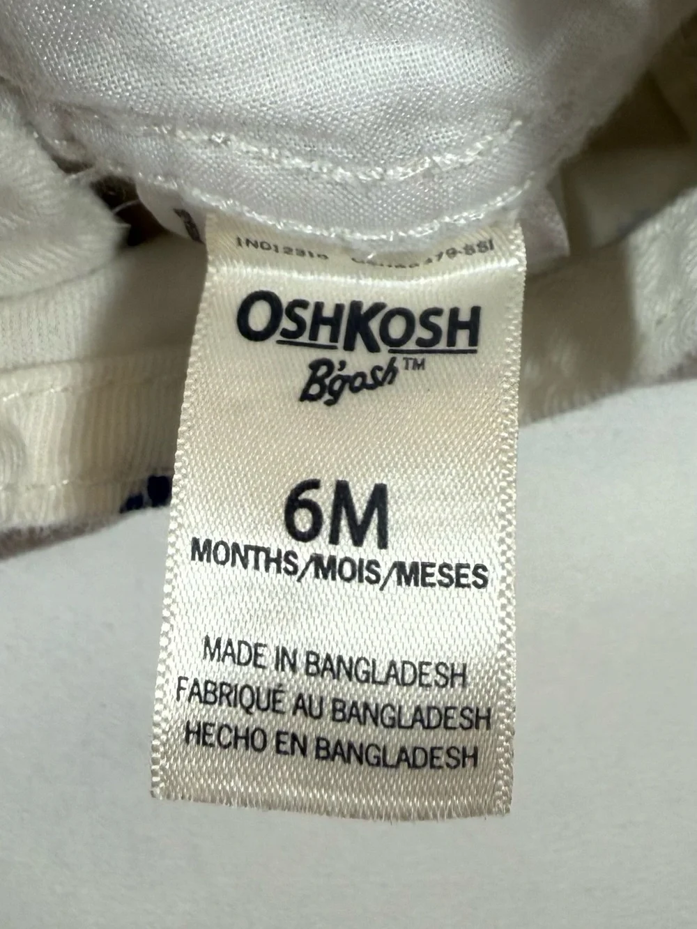 OSHKOSH B’GOSH Baby Floral Denim Overalls White Blue Ditsy Print 6 Months Cotton